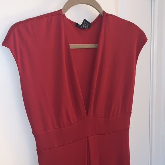 Women's Carilyn Vaile Red Maxi Dress - Deep V-Neck - Small - Picture 3 of 5